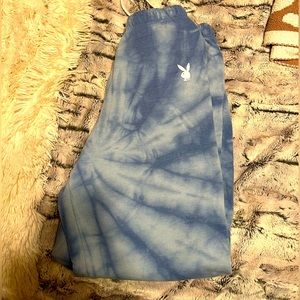 Blue tye-dye sweatpants from Playboy by PacSun